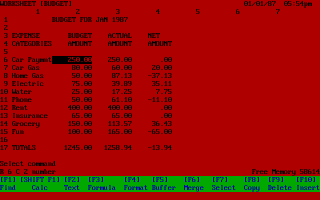 DeskMate II - Spreadsheet